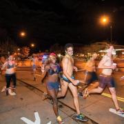 Students running the Nearly Naked Mile