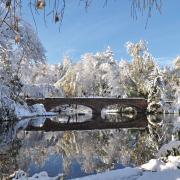 campus bridge in winter