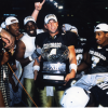Bobby Pesavento holds the 2001 Big 12 Championship Trophy