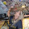 Signing the ceiling of the Sink