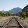 Train track with flatirons