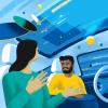 Self driving cars illustration