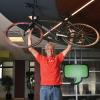 Dan King holding a bike