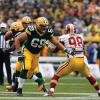 Green Bay Packer David Bakhtiari on the field