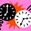 illustration of two clocks