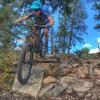 Sonya Looney on her mountain bike in Colorado