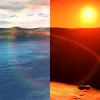 Artist's rendering of Mars crater wet vs. dry