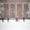 campus in the snow