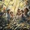 illustration of people in a jungle