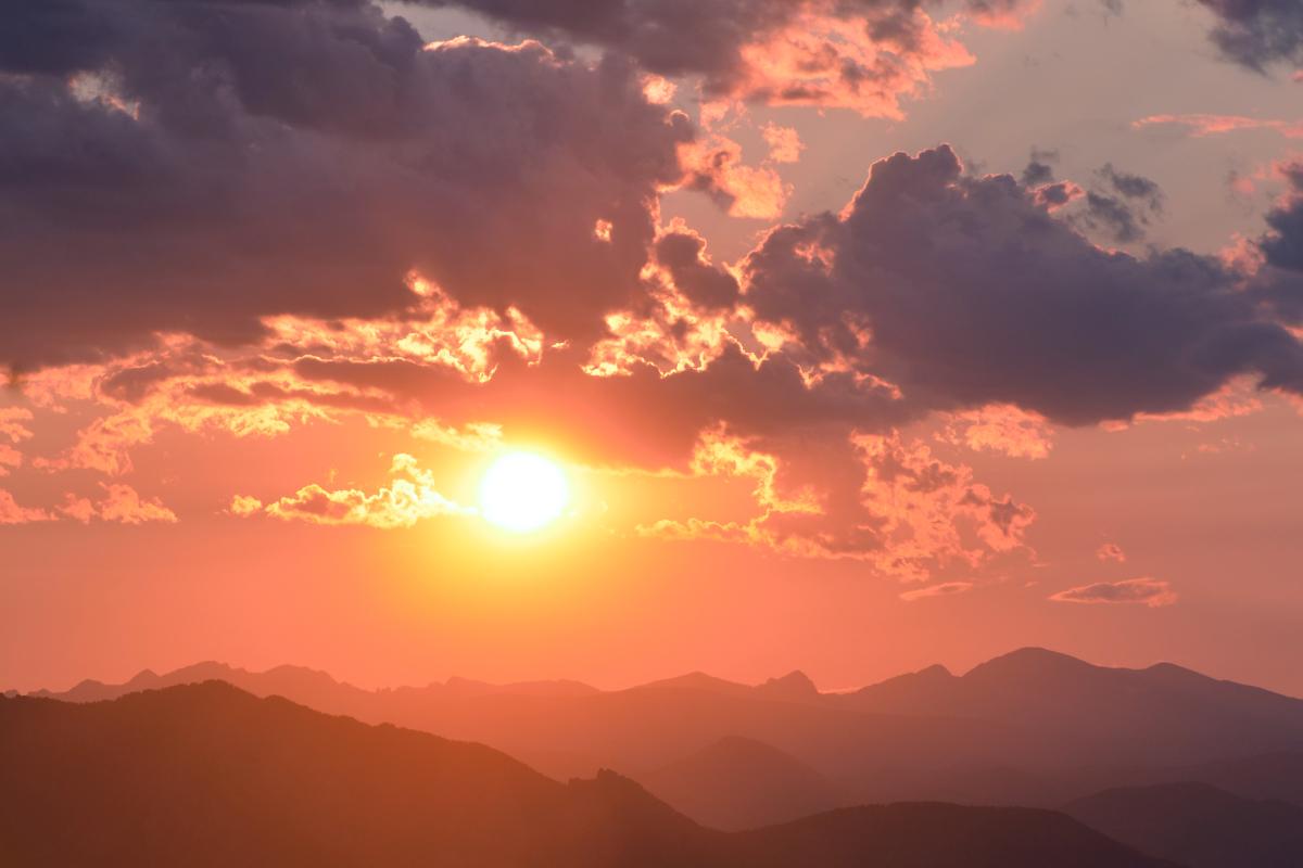 Photo of sunset over foothills in Boulder, CO
