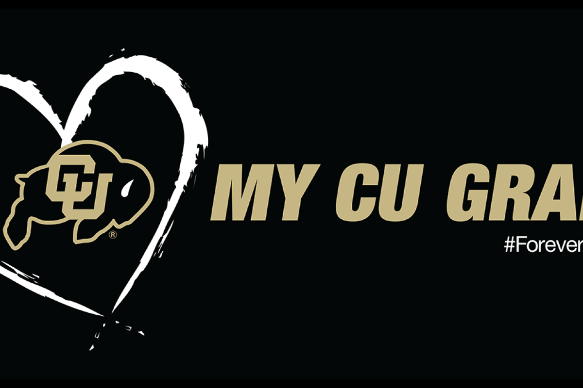 A sign that reads Love My CU Grad