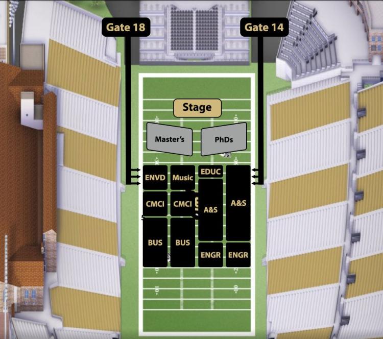 Commencement Seating Map for Graduating Students
