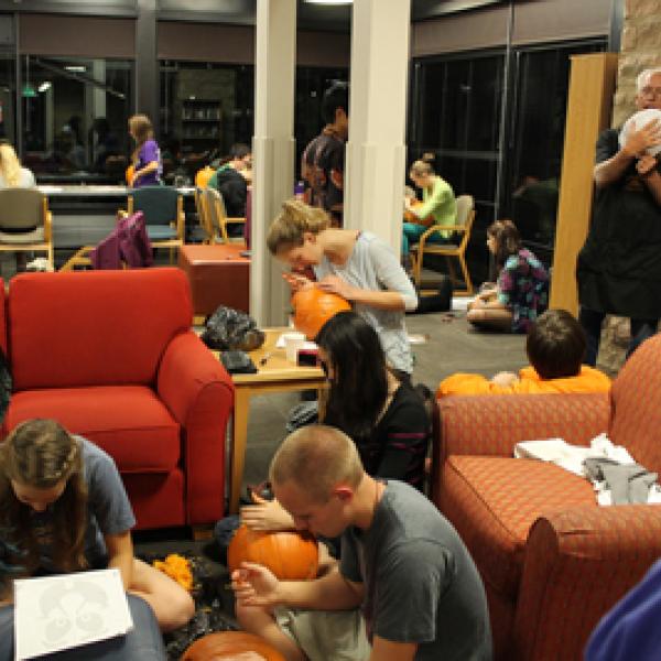 Students carve pumpkins in Buckingham