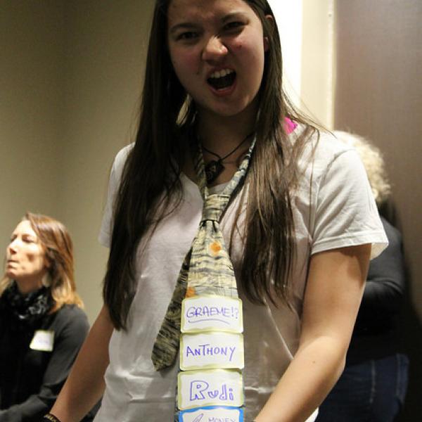 Students celebrate at the welcome back party