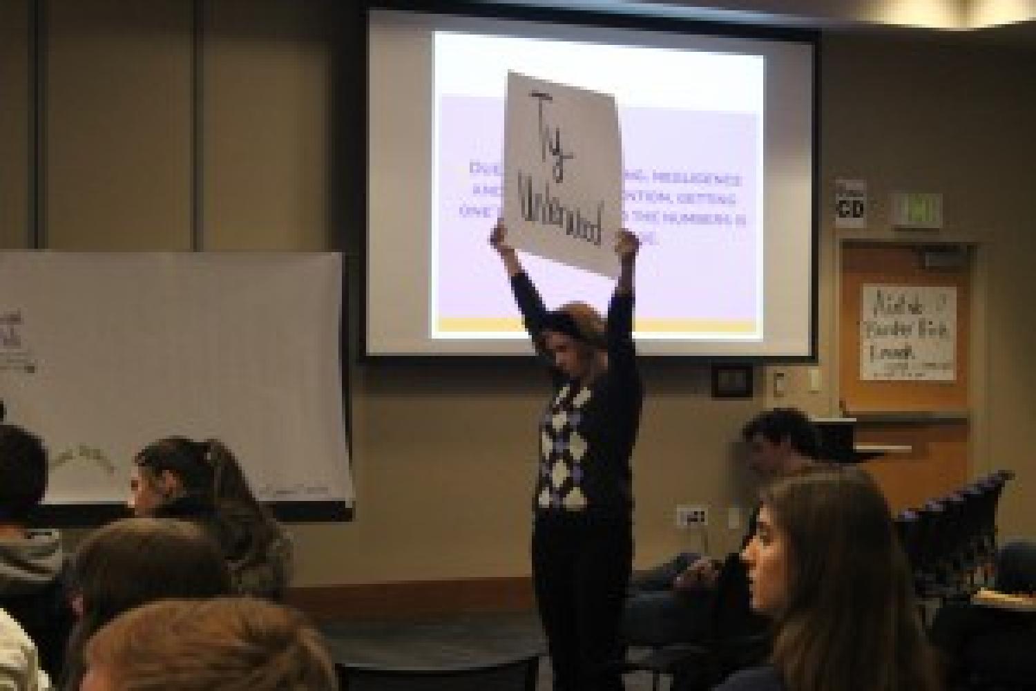 students participate in the civil rights event