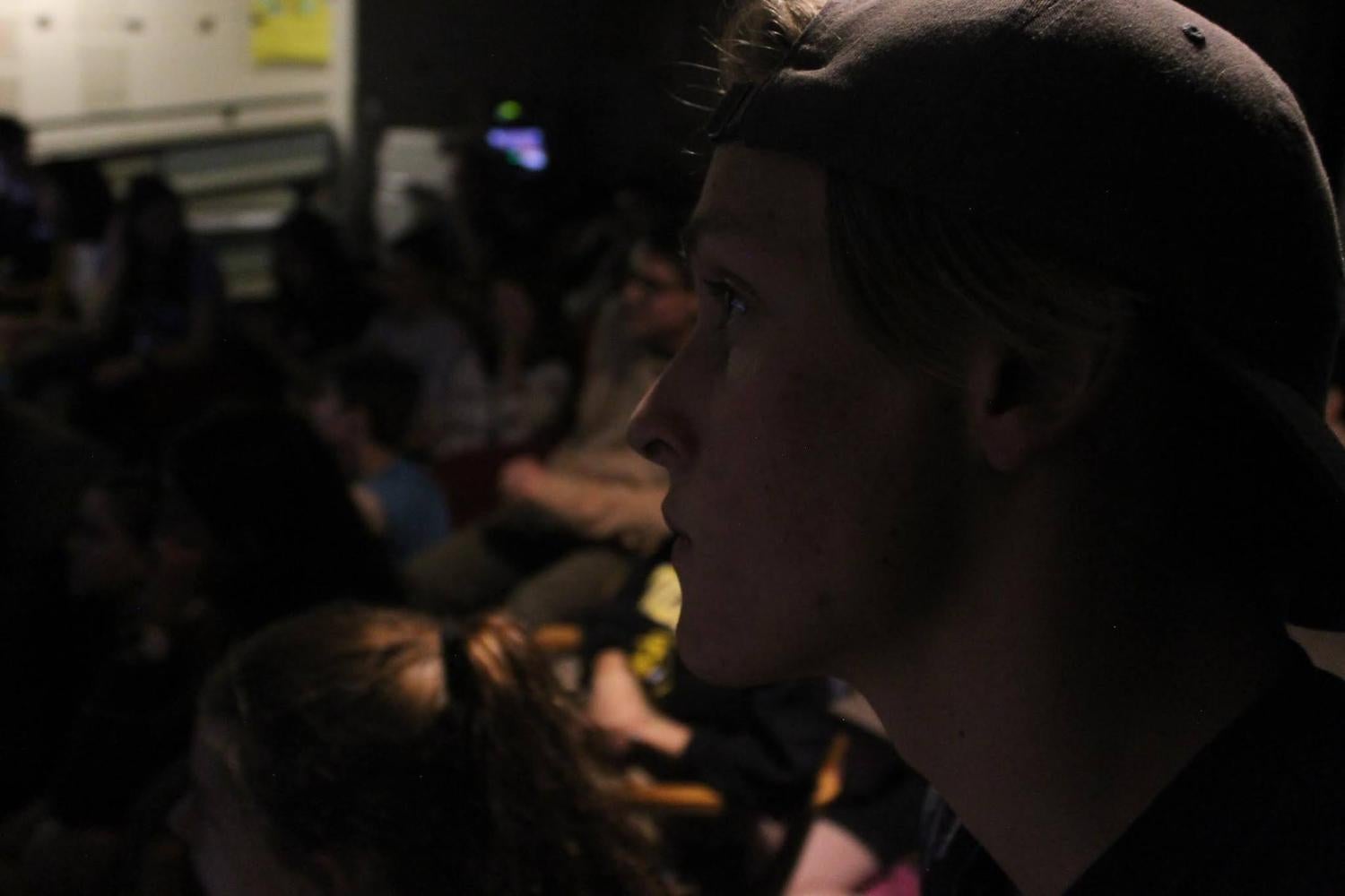 Students watch the debate