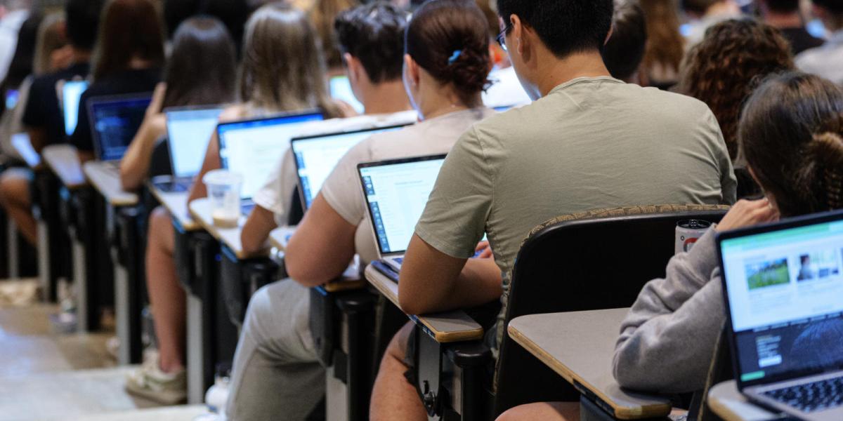 Classroom with students on computers