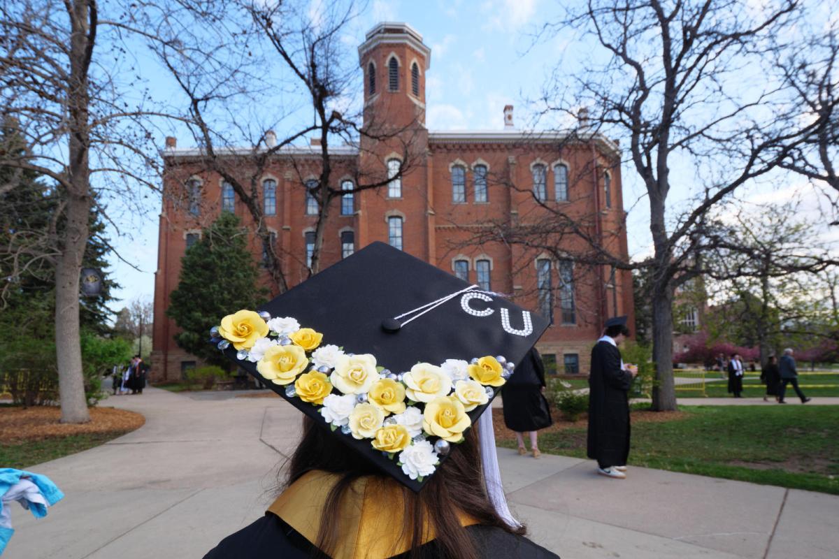 Grad Cap outside of Old Main