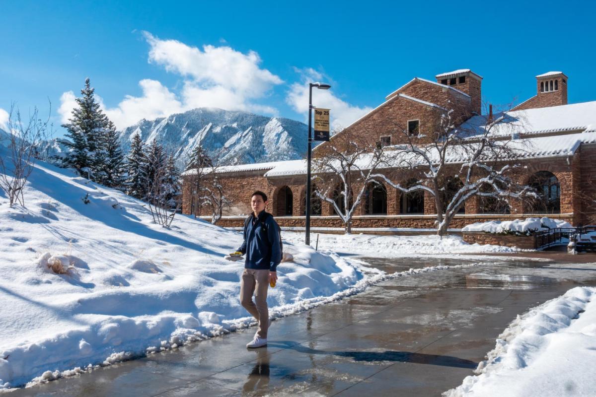 Campus covered in snow