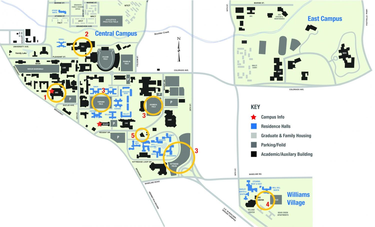 Map of most frequently used areas
