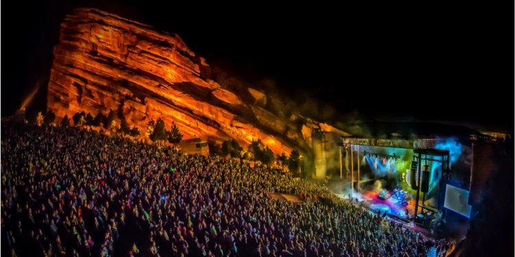 Red Rocks at night