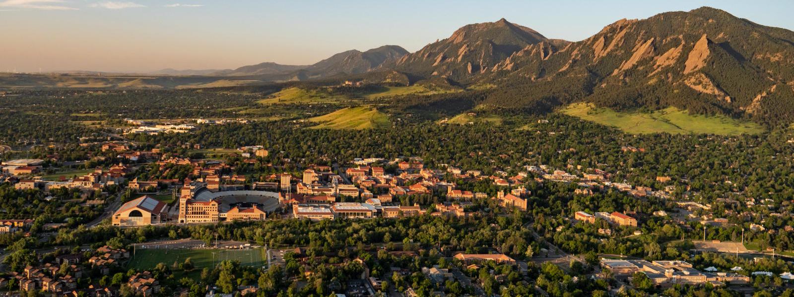 Aerial photo of CU Boulder campus