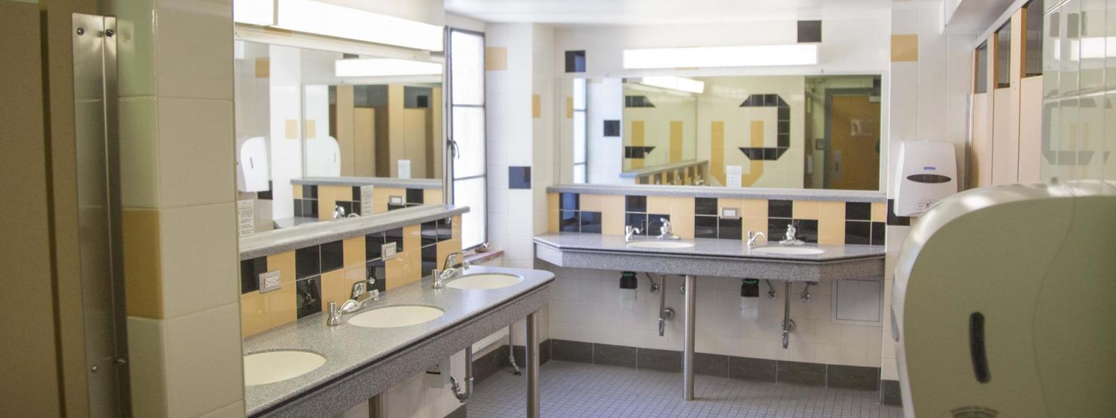 Community bathroom in Farrand Hall
