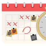 Calendar and a clock