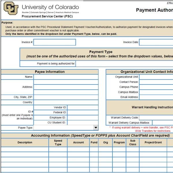 Image of payment authorization form