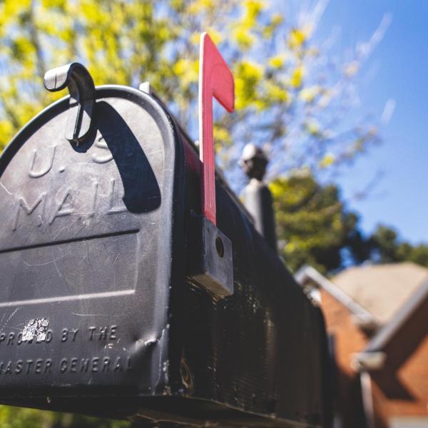 A mailbox outside of a house