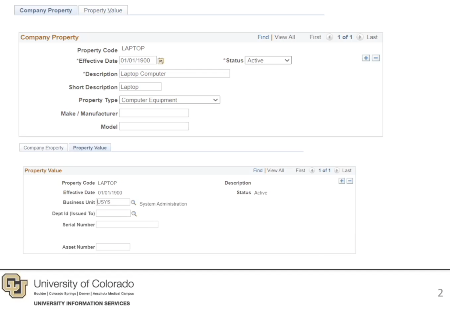 Screen shot of the HCM tool
