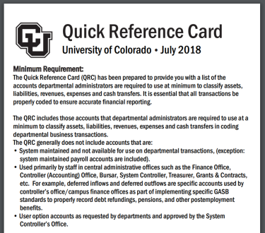 Image of the quick reference card