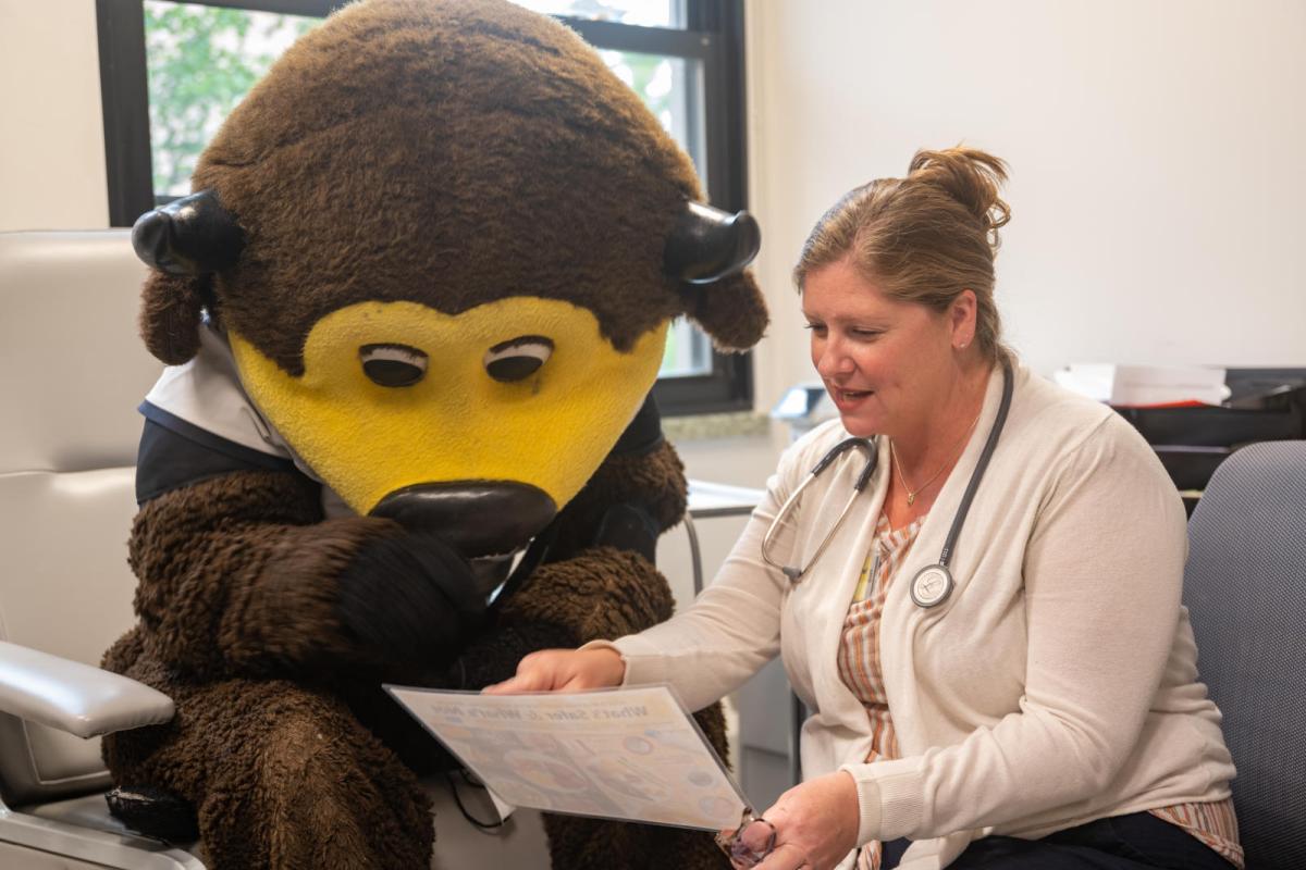 Photo of Chip meeting with a behavioral health specialist.