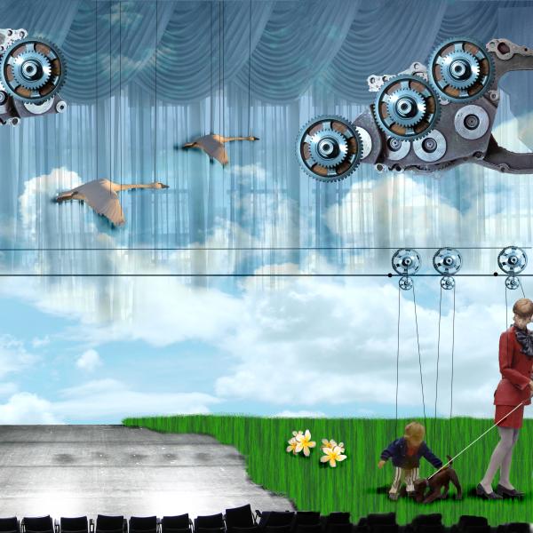 Life as a Stage landscape collage created in Photoshop