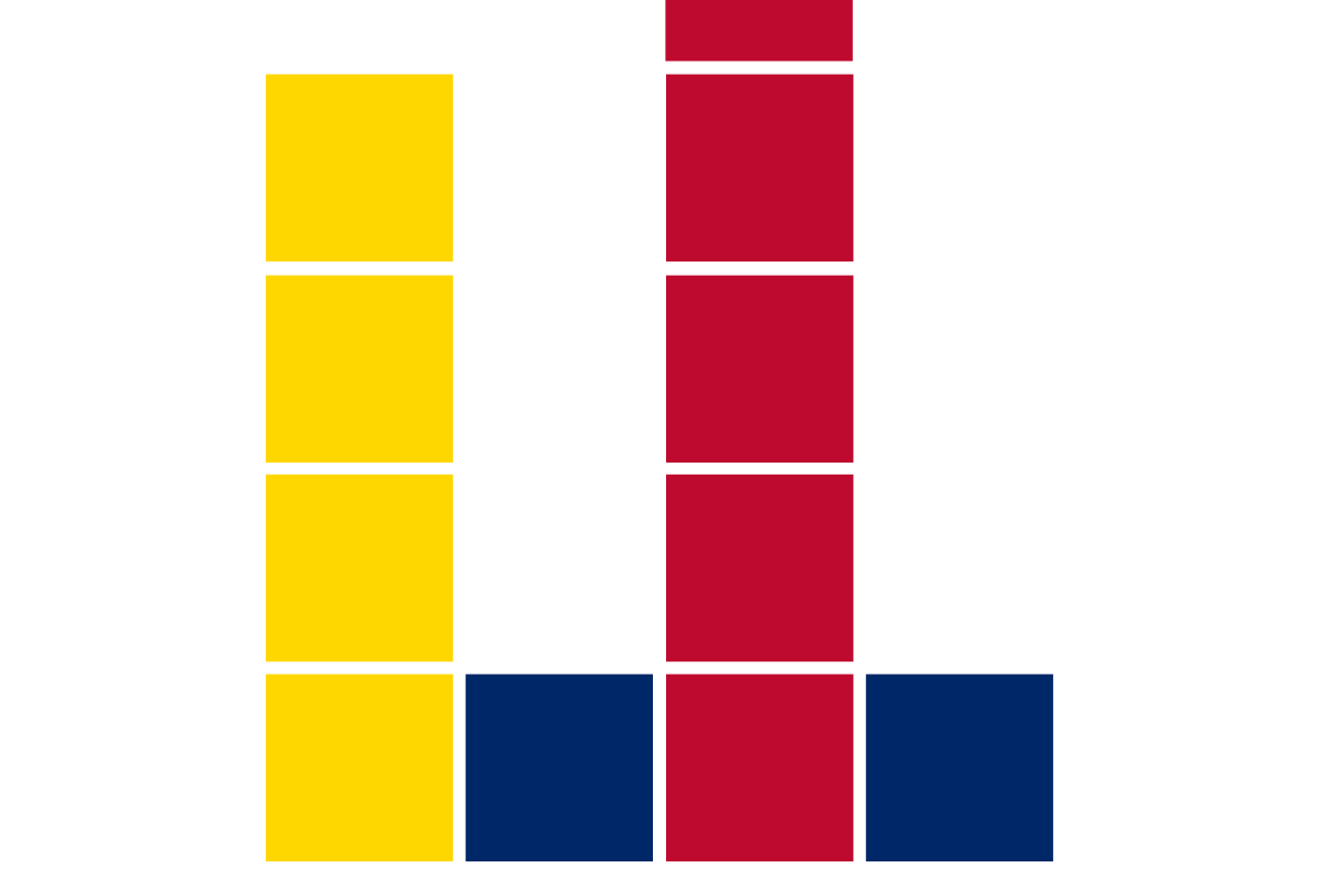 logo with multicolored blocks representing a stacked graph