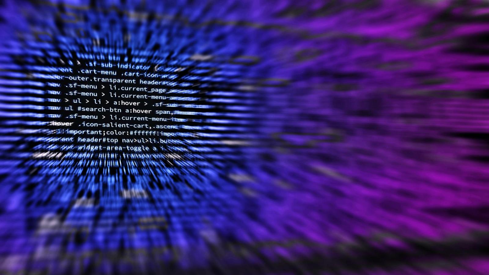 code on screen