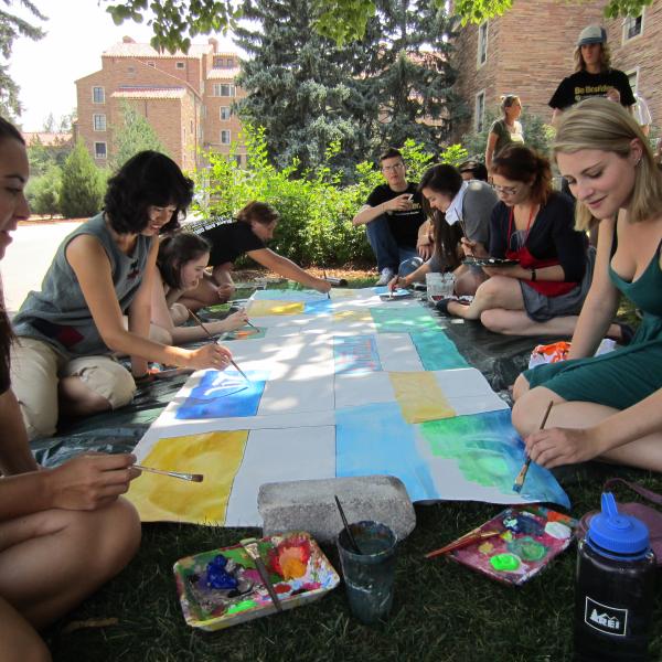 Photo of students painting