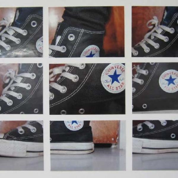 collection of images of a high top shoe from different angles