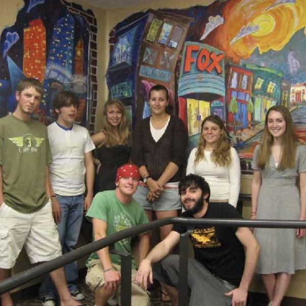 Photo of Student Painted Mural with Students
