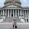 Sona and Julia front of building 