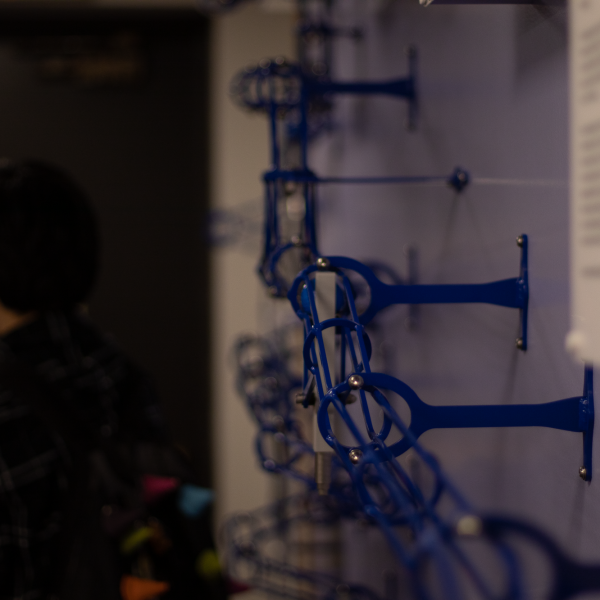 A close up of the creative ball machine