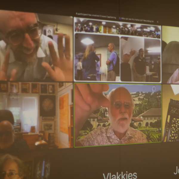 Folks on zoom during Mike's celebration