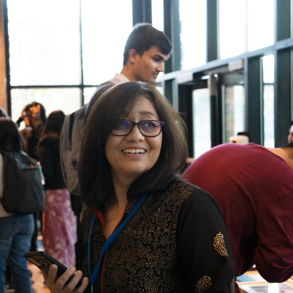 Rajshree Shrestha smiles at event