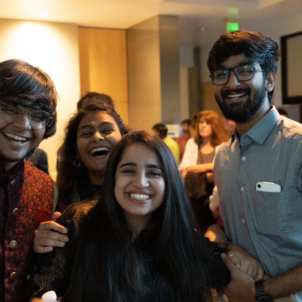 Students smile at the event