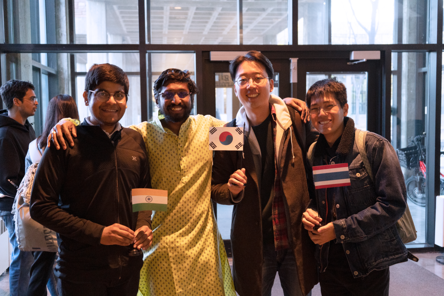 People hold country flags