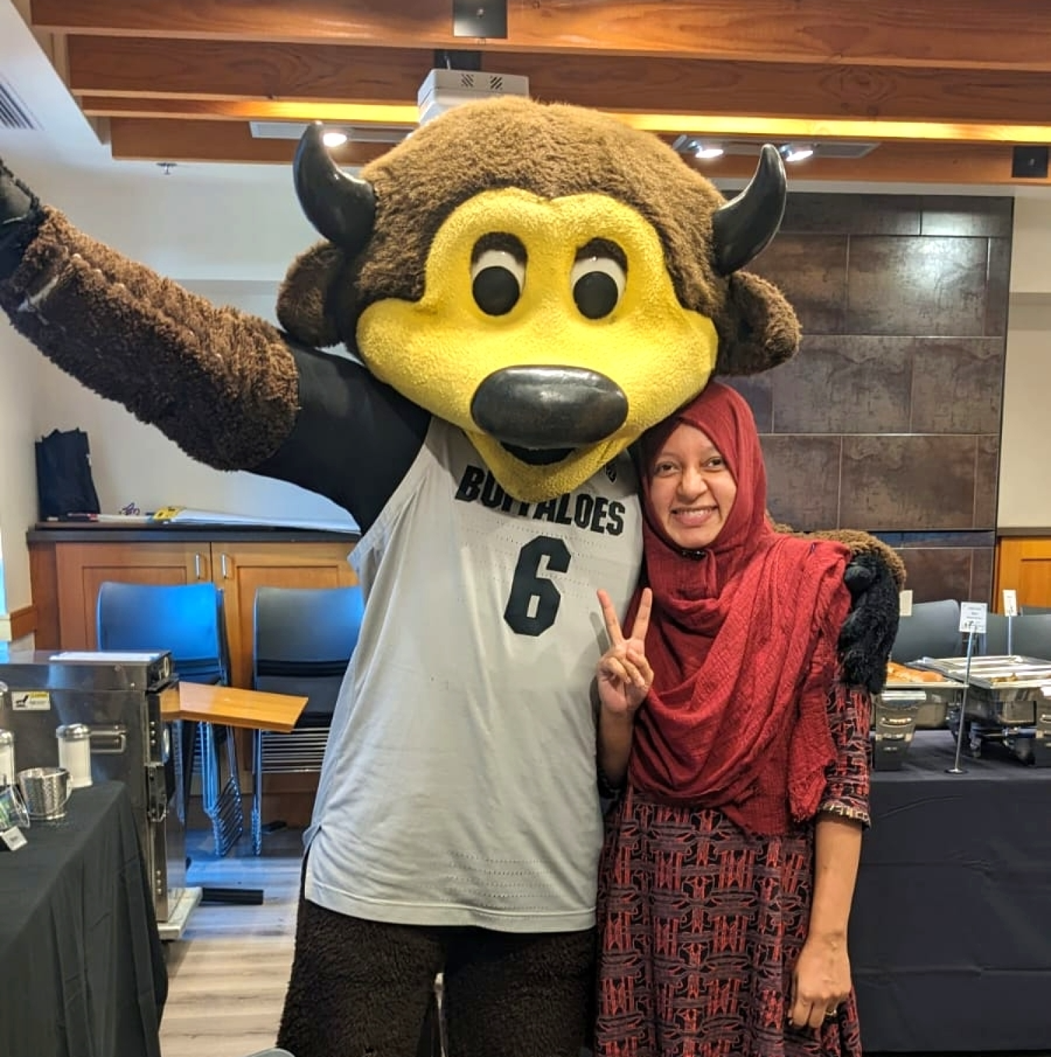 Mohsena with Chip the Buffalo