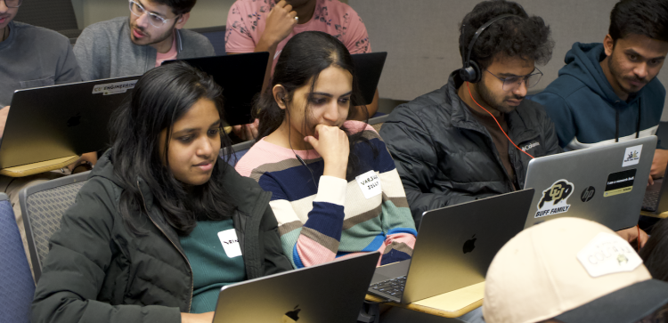 Students attend the AWS coding challenge