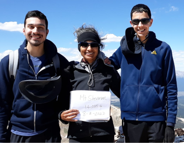 Matthew Strong with mom and brother atop Mount Sherman