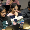 Students attend the AWS coding challenge