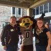 Lucky Vidmar and his wife Aubrey Ardema with Chip the Buffalo